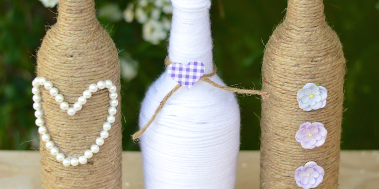 rustic wedding craft diy rope vase (1)