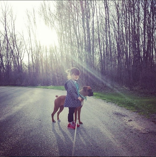 GIrl Walking Dog 1