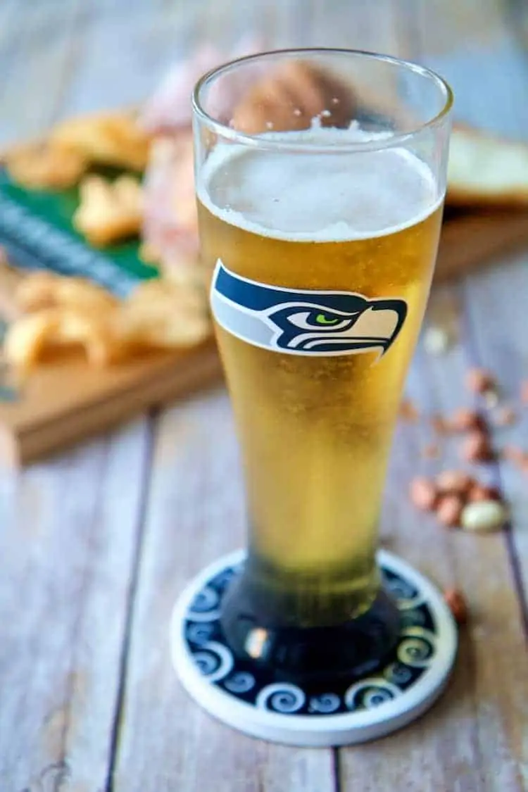 seahawks beer glass