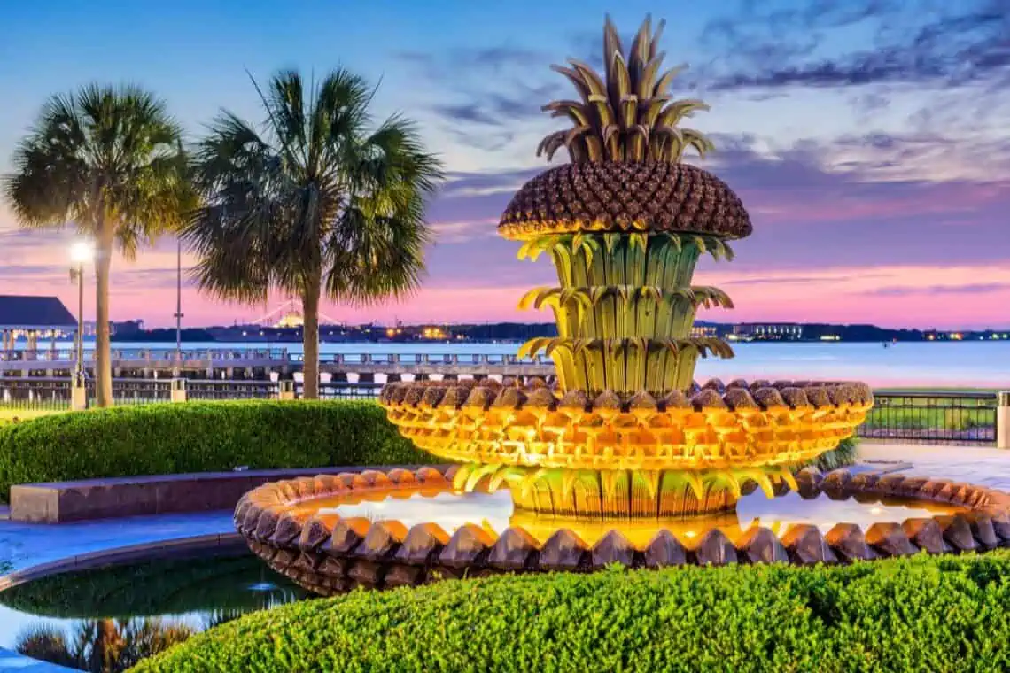 Pineapple Fountain in Waterfront Park Charleston SC -  - A Local’s Guide to Charleston SC