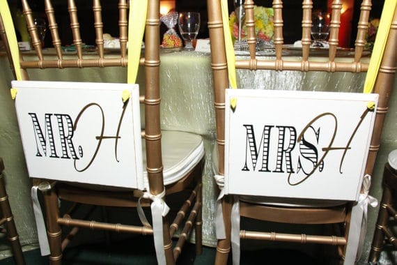 15 Mr. and Mrs. Wedding Chair Sign Ideas Mr. and Mrs. Wedding Chair Ideas