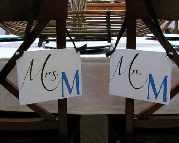 15 Mr. and Mrs. Wedding Chair Sign Ideas Mr. and Mrs. Wedding Chair Ideas