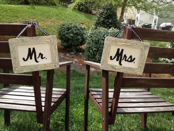 15 Mr. and Mrs. Wedding Chair Sign Ideas 15 Mr. and mrs. Wedding Chair Ideas