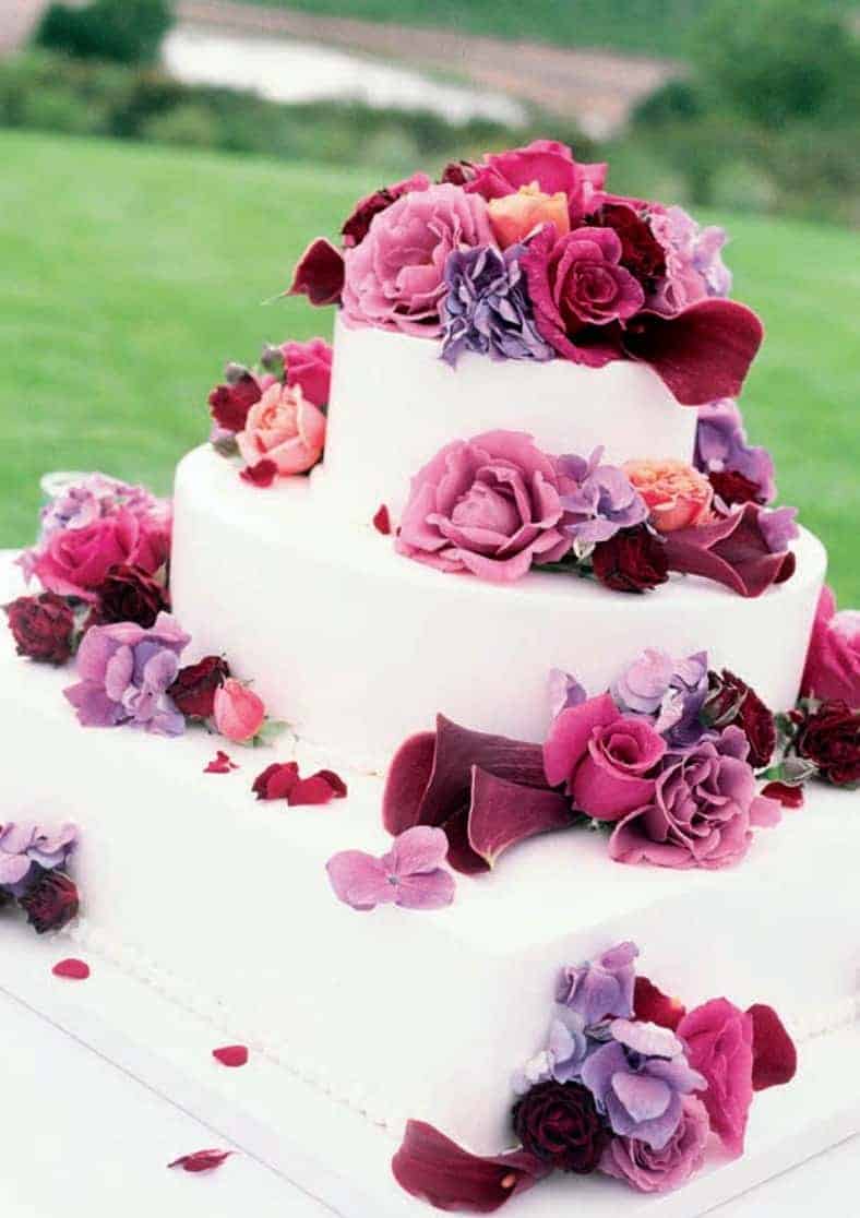 Flower wedding cake