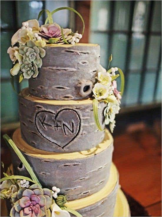 wedding cake ideas carved tree