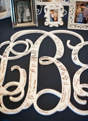 8 Wedding Guest Book Alternatives Southern-wedding-monogram-guest-book_opt