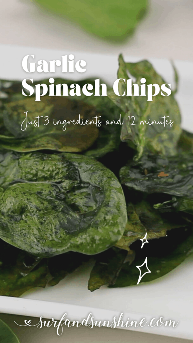 The BEST Baked Garlic Spinach Chips Recipe