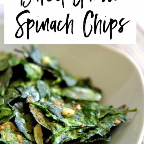 baked garlic spinach chips