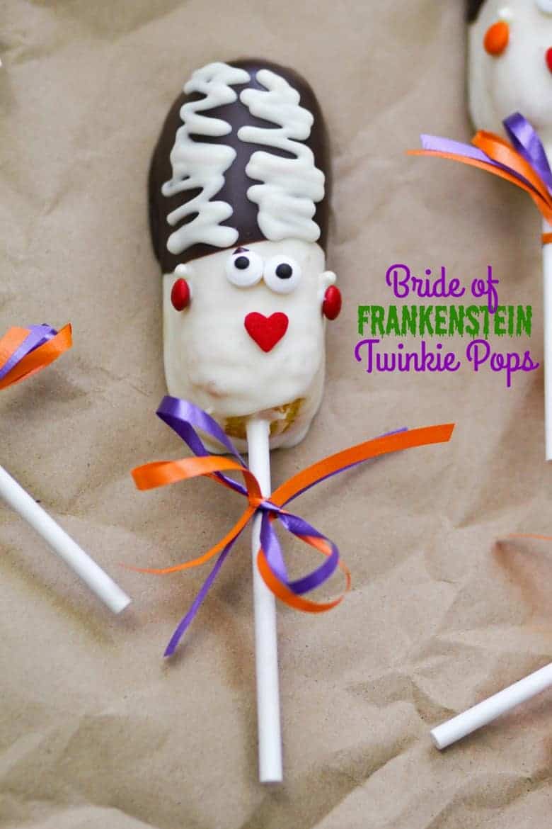 halloween treat recipe bride of frankenstein twinkie pops