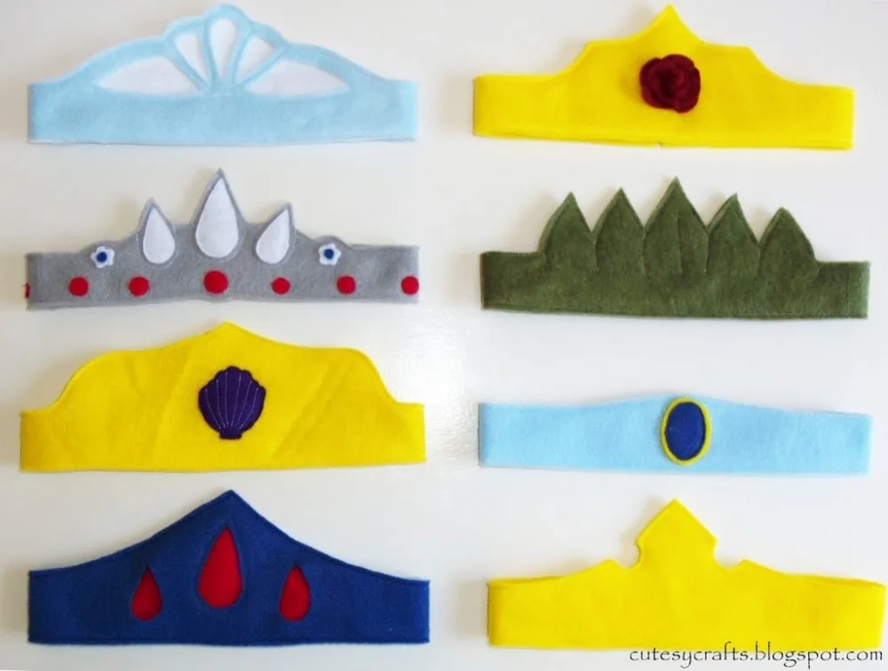 felt disney princess crowns