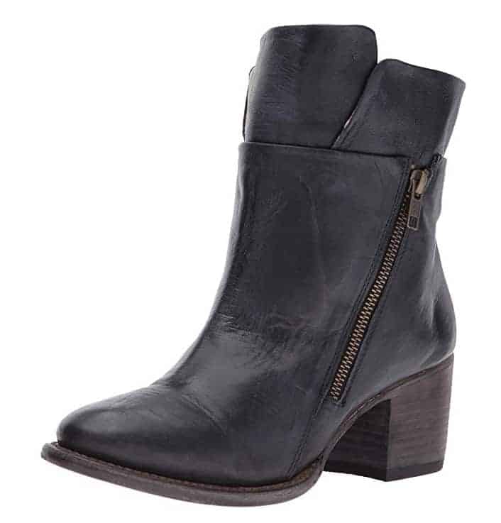 Black leather zip up ankle combat boots trendy boots for fall