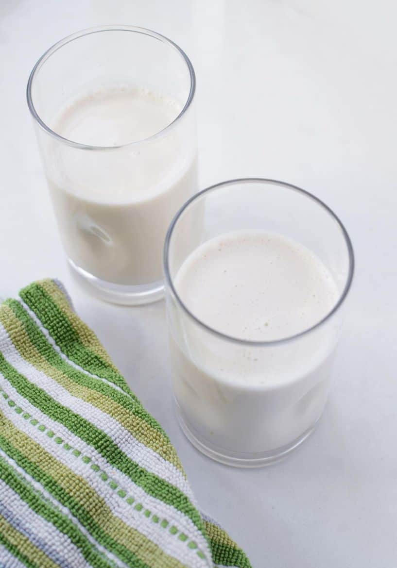 Two Ingredient DIY Homemade Vanilla Almond Milk Recipe