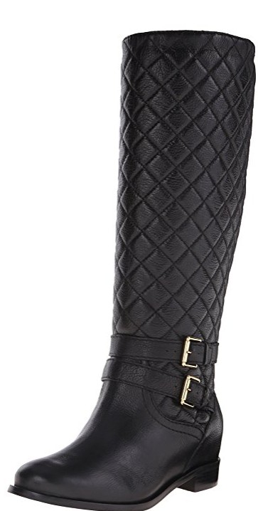 designer kate spade diamond stitched leather boots in black trendy boots for fall