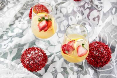 Ginger & Strawberry Whiskey Lemonade Recipe pinterest image