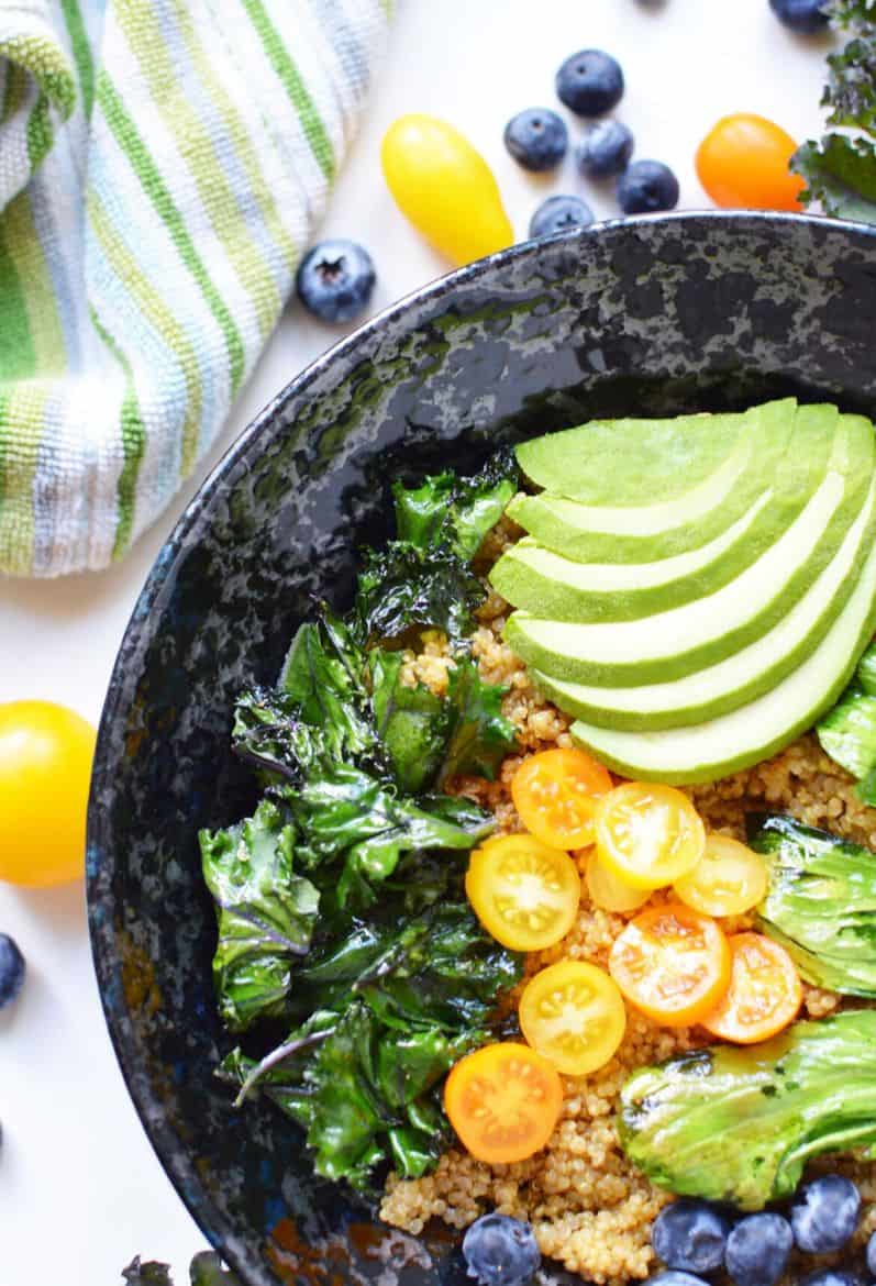 Mommy and Me Quinoa Grain Bowl Recipe with Blueberries Surf and Sunshine