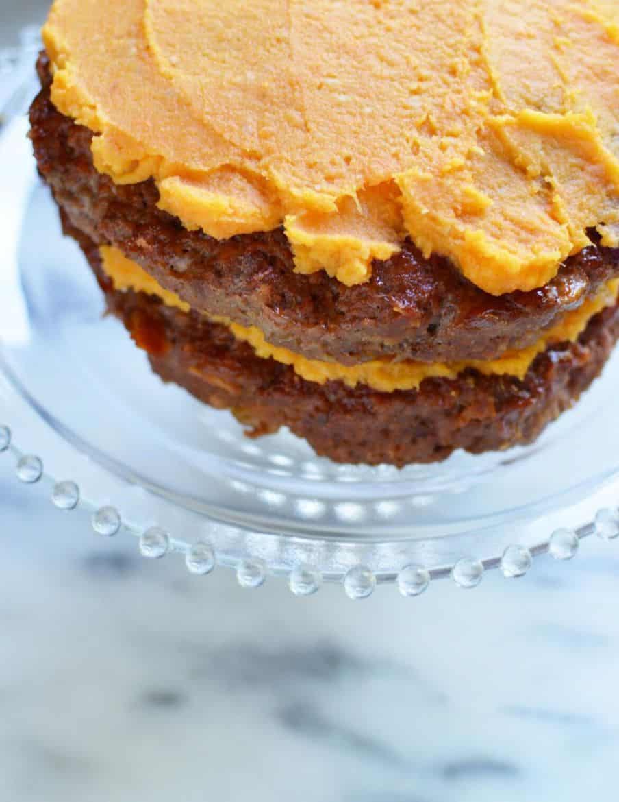 Meatloaf Cake with Sweet Potato Icing Surf and Sunshine