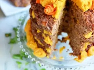 meatloaf cake with sweet potato icing