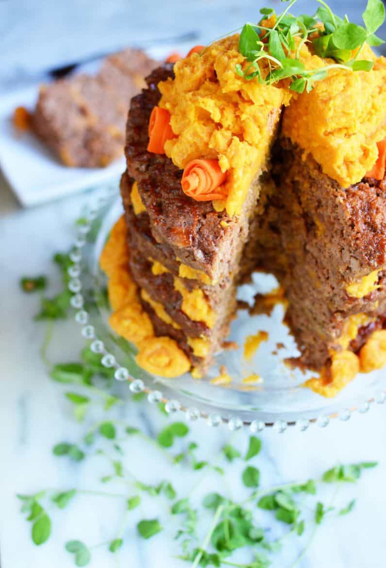 Meatloaf Cake with Sweet Potato Icing Surf and Sunshine