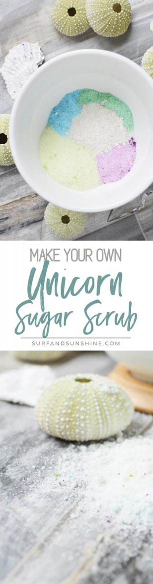 DIY unicorn sugar scrub
