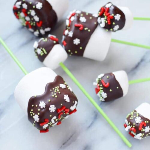 christmas chocolate dipped marshmallows