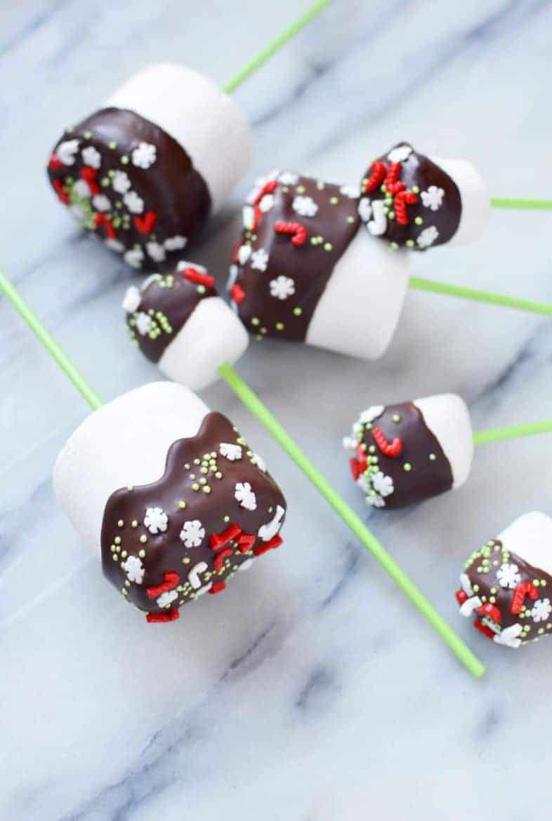 christmas chocolate dipped marshmallows