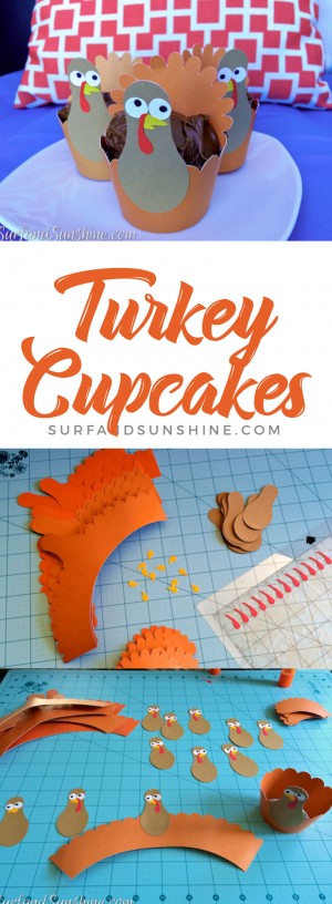 DIY turkey cupcake wrappers
