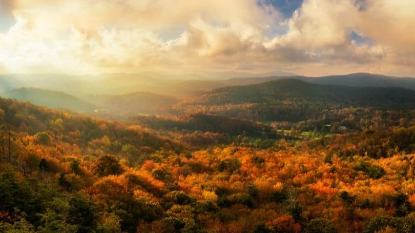 Blue Ridge Parkway, North Carolina - sunset at Flat Rock Overlook