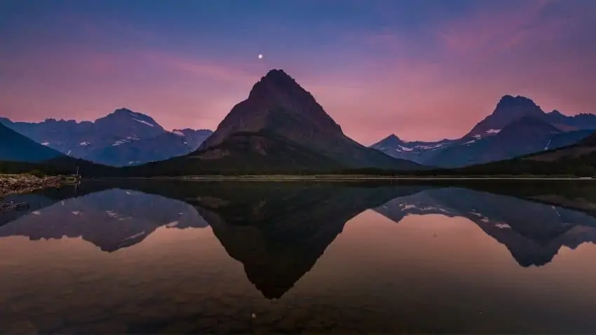 glacier national park sunset