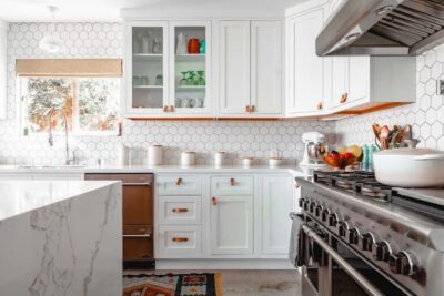 white rustic kitchen