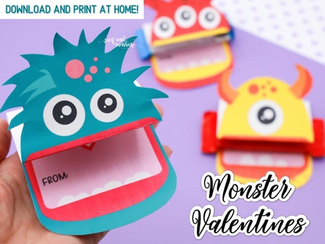 love monster valentines - - 15 Fun Valentine’s Craft Ideas for Kids