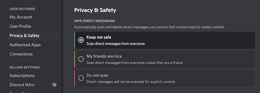 discord explicit content filter