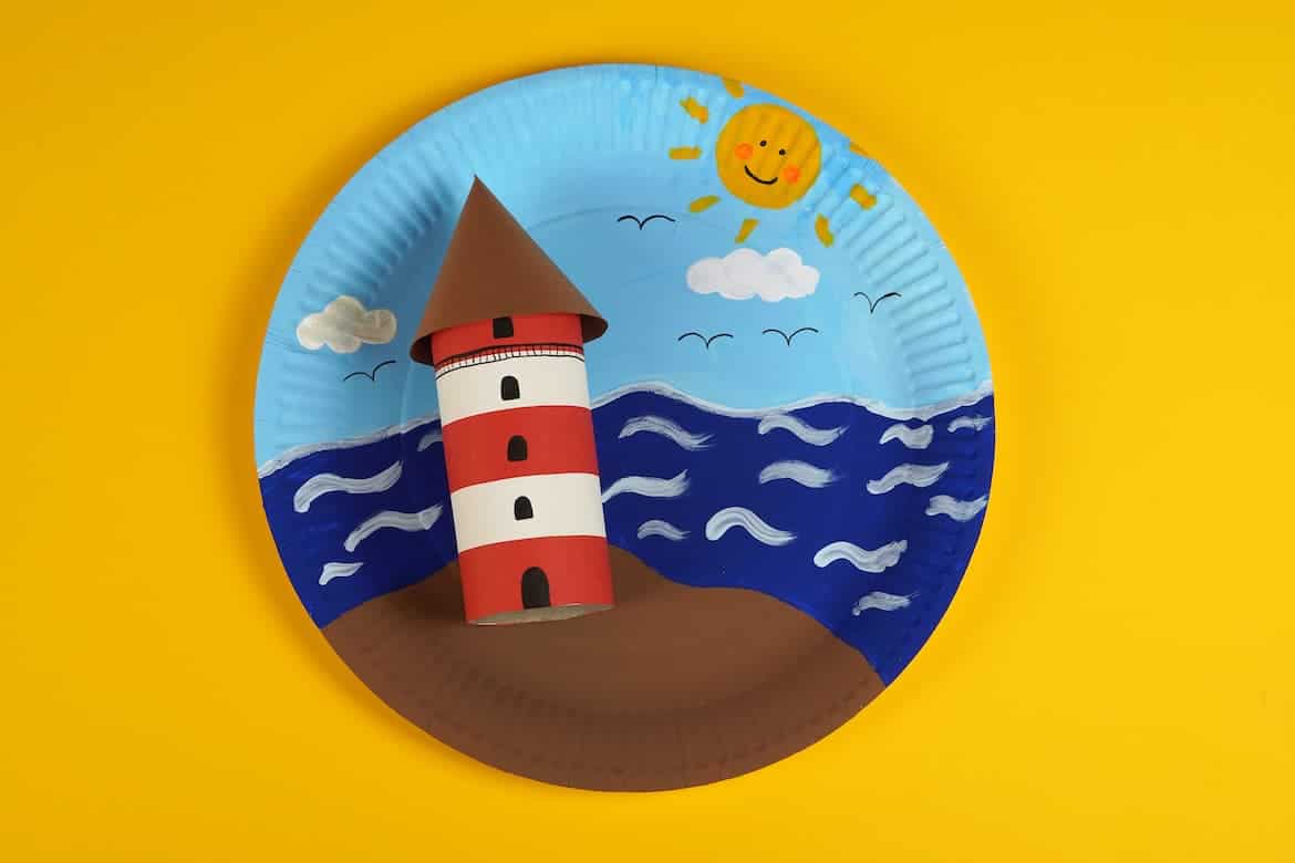 lighthouse paper craft landscape