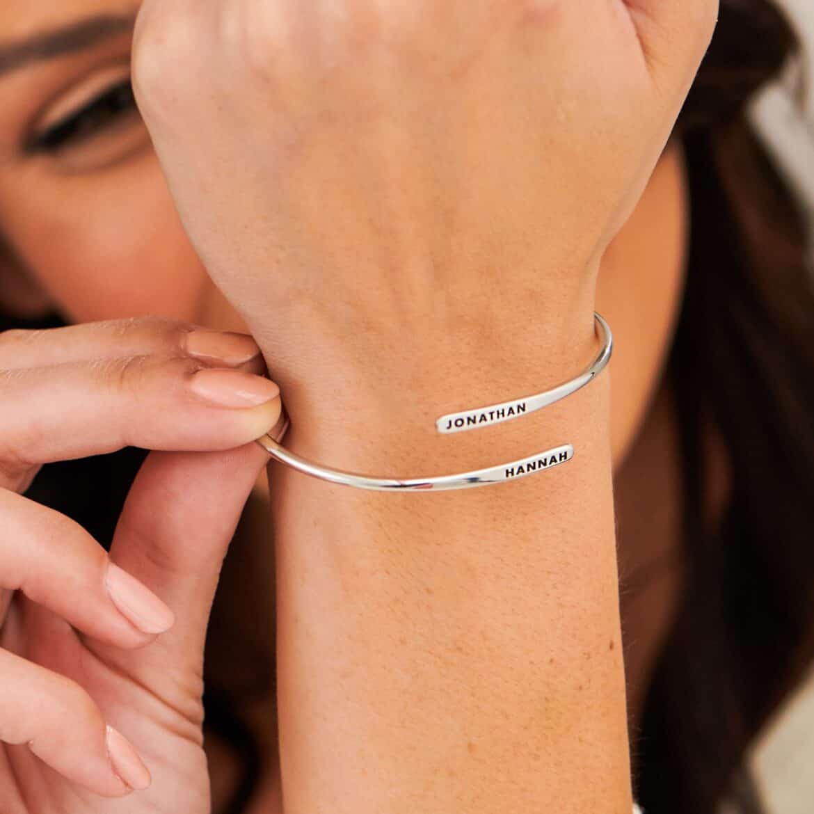 Personalized Adjustable Engraved Cuff Bracelet - Gold or Silver Hand Crafted Wedding Day Bridal Jewelry Ideas