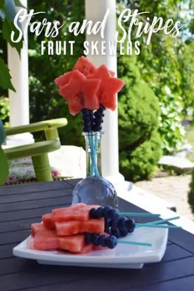 stars and stripes fruit skewers