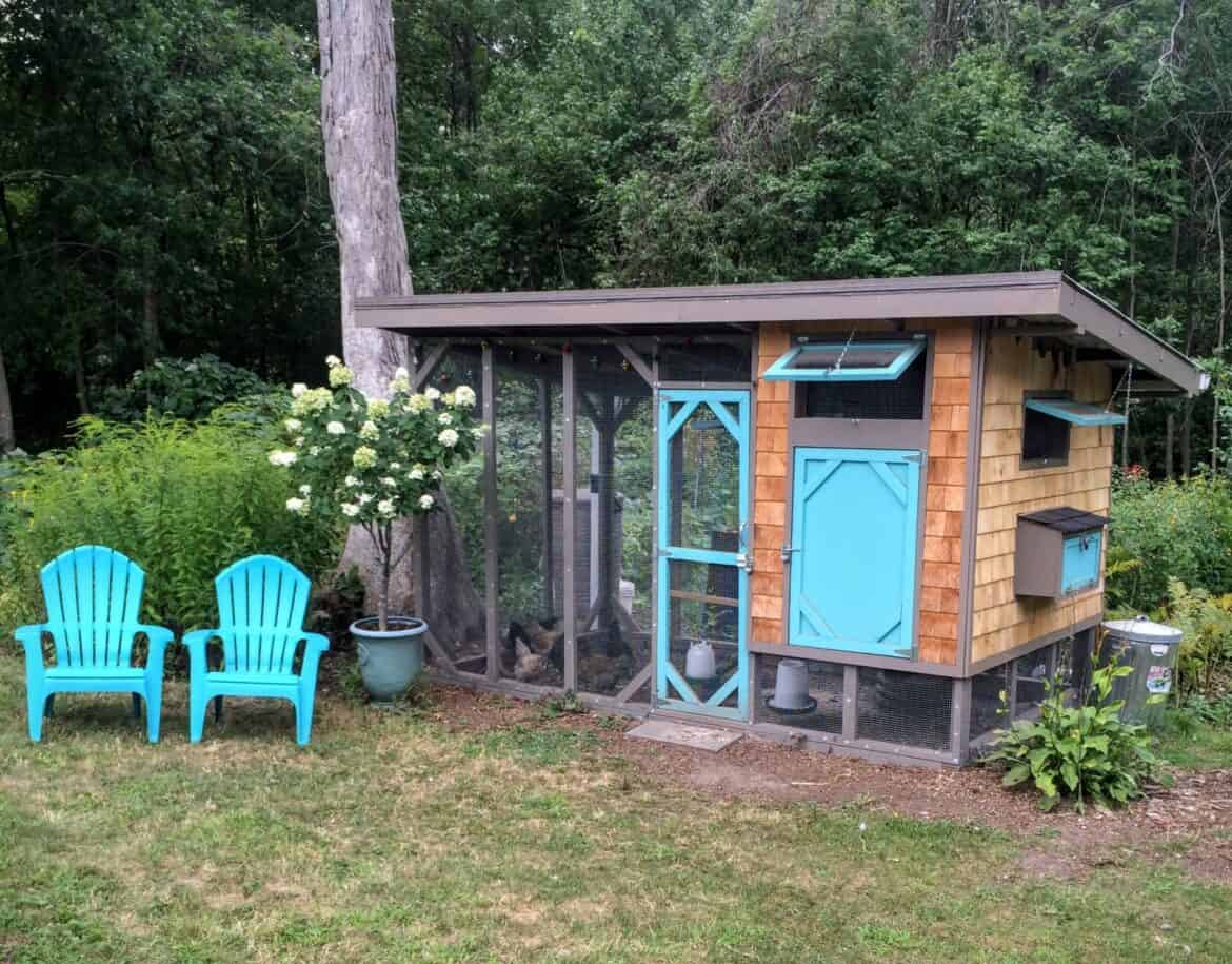 wood shingle chicken coop