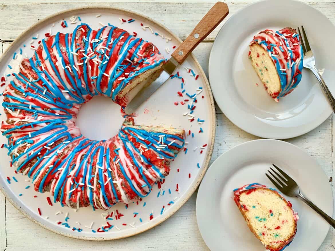 Easy Fourth of July DIY Decorations and Recipe Ideas Firecracker Bundt cake