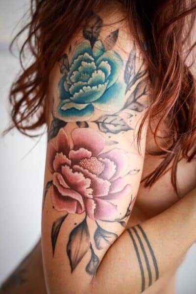 jeana tattoo asian watercolor peony