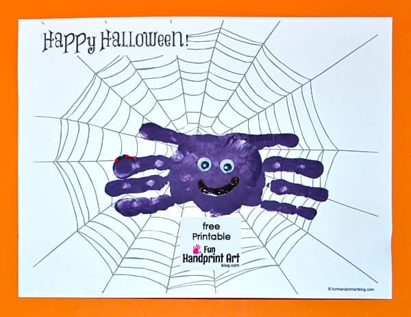12 Fun Halloween Crafts for Kids spider handprint art craft