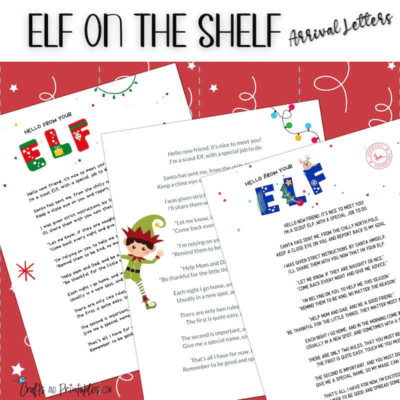 3 Free Printable Elf On The Shelf Arrival Letters