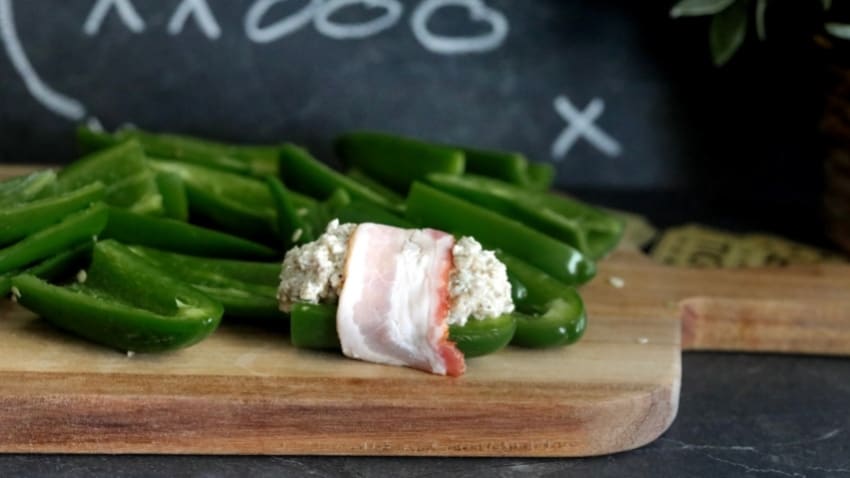 Keto Jalapeno Poppers with Sausage bacon wrap