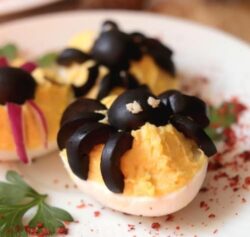 Creepy Spider Halloween Deviled Eggs