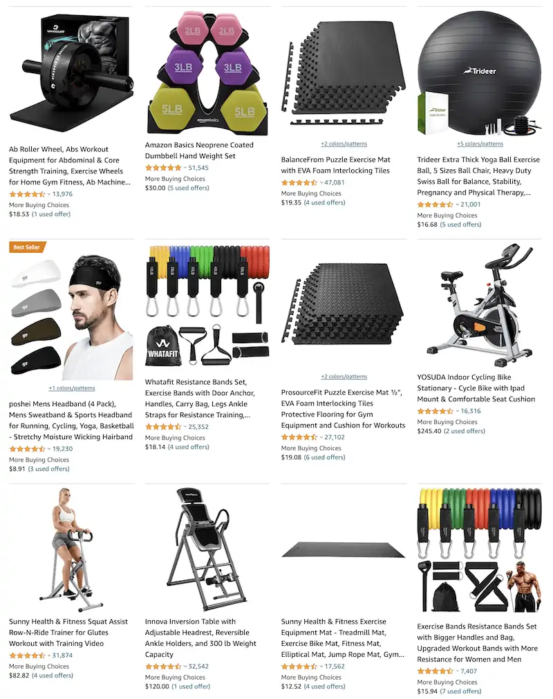amazon warehouse fitness equipment