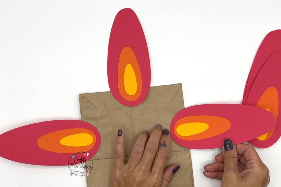 Paper Bag Turkey Craft in process - - Free Paper Bag Turkey Craft for Kids