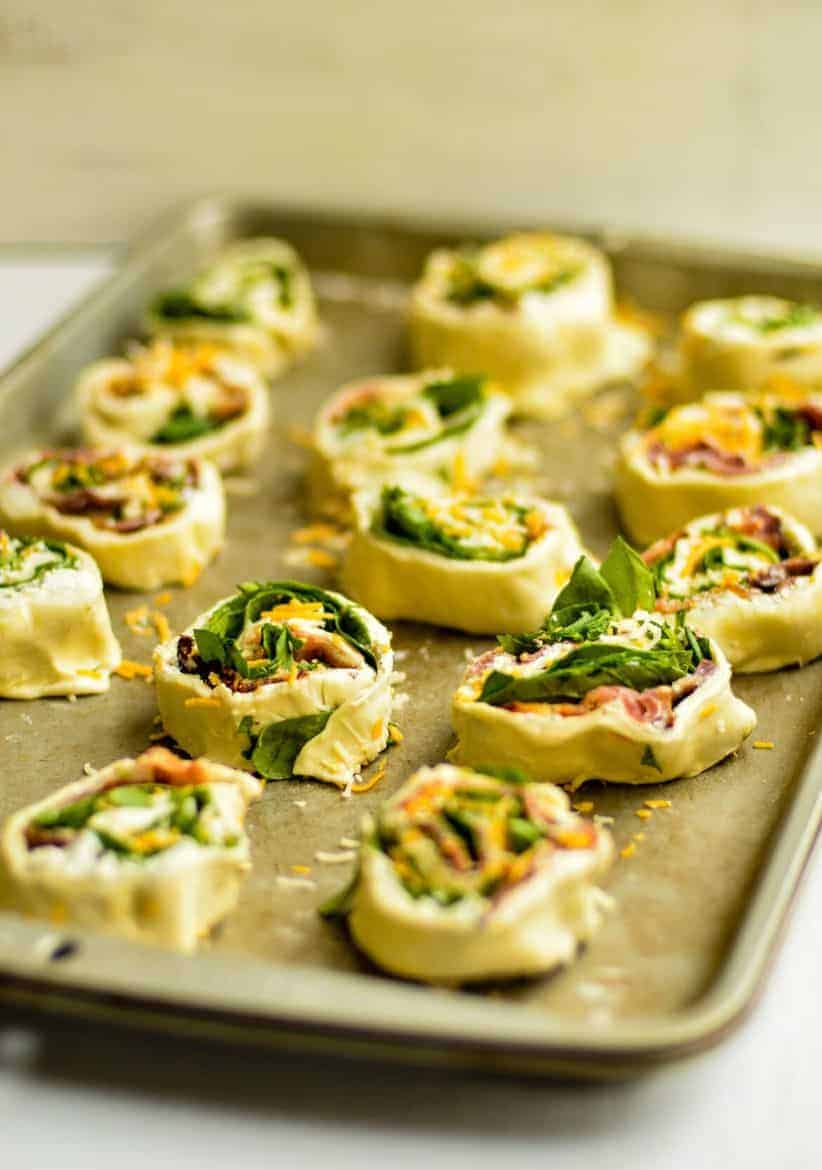 Bacon and Spinach Pinwheels Recipe