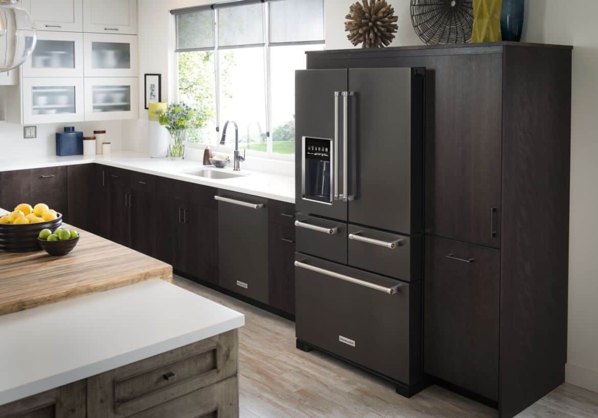 kitchen design with black slate appliances