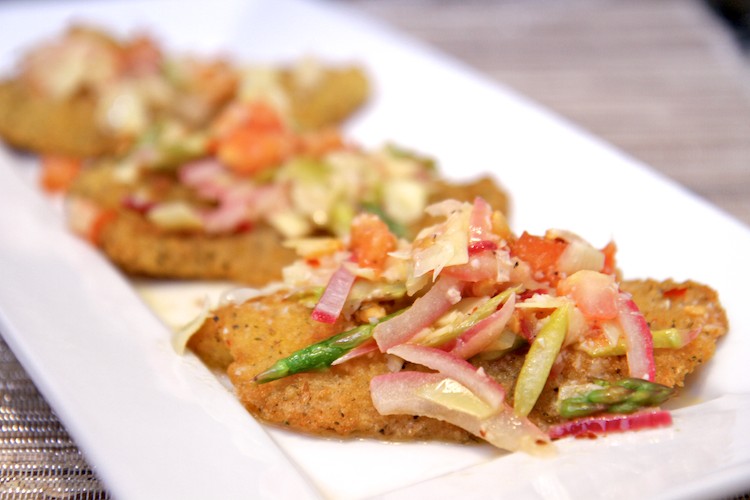 Parmesan Crusted Tilapia With Artichoke Garlic Butter Sauce Recipe