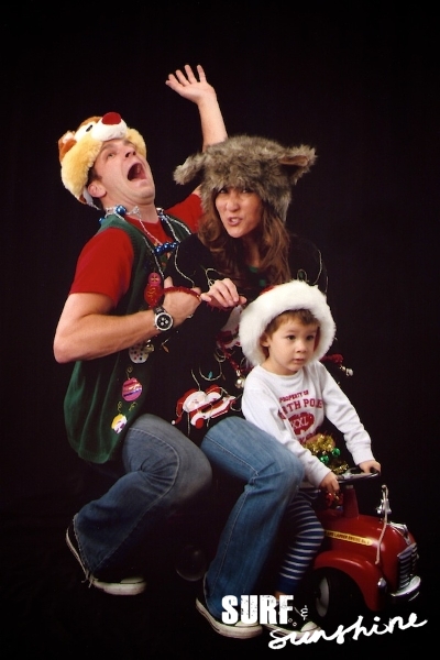 Ugly christmas sweater family photo