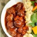 game day chipotle mango meatball recipe