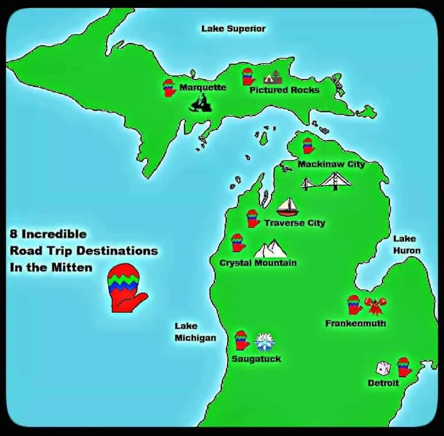map of places to visit in michigan