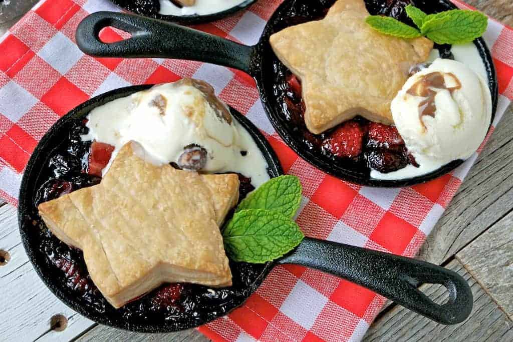 Mini Mixed Berry Cobbler Recipe with Salted Caramel Pretzel Frozen Custard mini mixed berry cobbler recipe